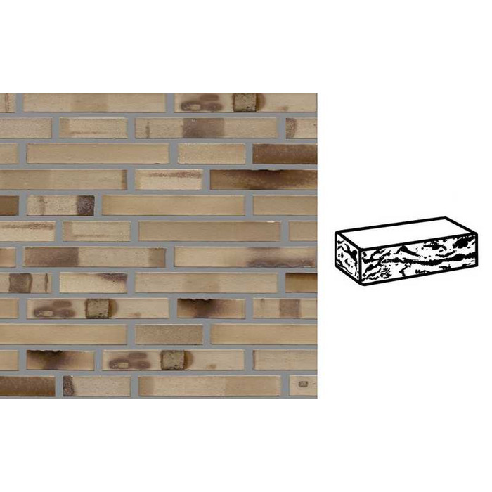 Кирпич клинкерный Muhr 36 KS Silbergrau nuanciert Kohle Spezial готик, 290х90х40 мм