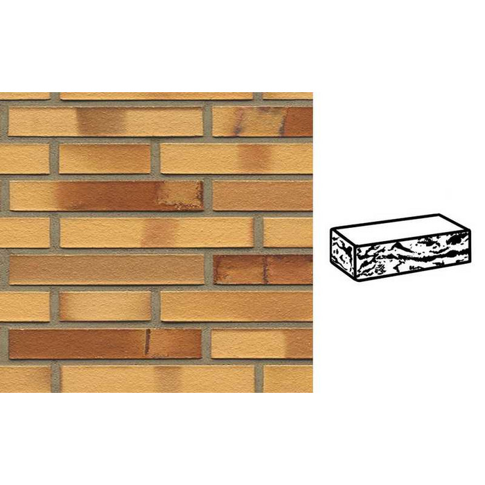 Кирпич клинкерный Muhr 01 S Niederlausitzer Gelb Spezial готик, 290х90х40 мм