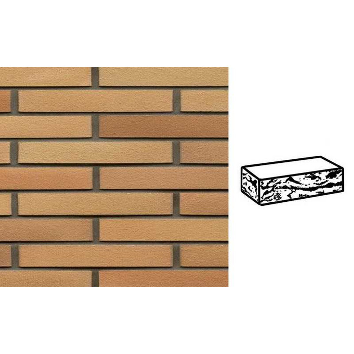 Кирпич клинкерный Muhr 06 Hellbraun-bunt готик, 290х90х40 мм