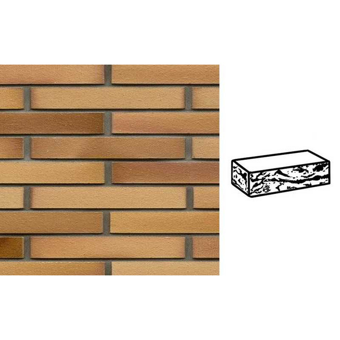Кирпич клинкерный Muhr 06 EG Hellbraun-bunt Edelglanz готик, 290х90х40 мм