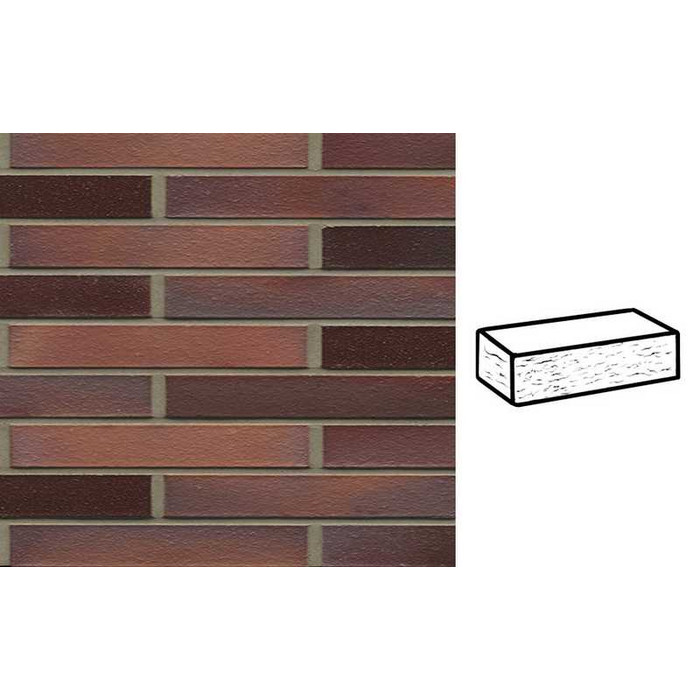 Кирпич клинкерный Muhr 04 Rotbraun-bunt рустик, 290х90х40 мм