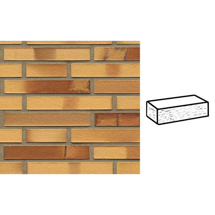 Кирпич клинкерный Muhr 01 S Niederlausitzer Gelb Spezial рустик, 290х90х40 мм