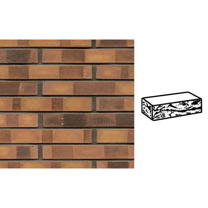 Кирпич клинкерный Muhr 08 K Lachsrot Kohle готик, 290х90х40 мм