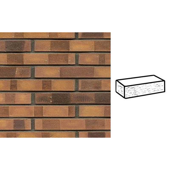 Кирпич клинкерный Muhr 08 K Lachsrot Kohle рустик, 290х90х40 мм