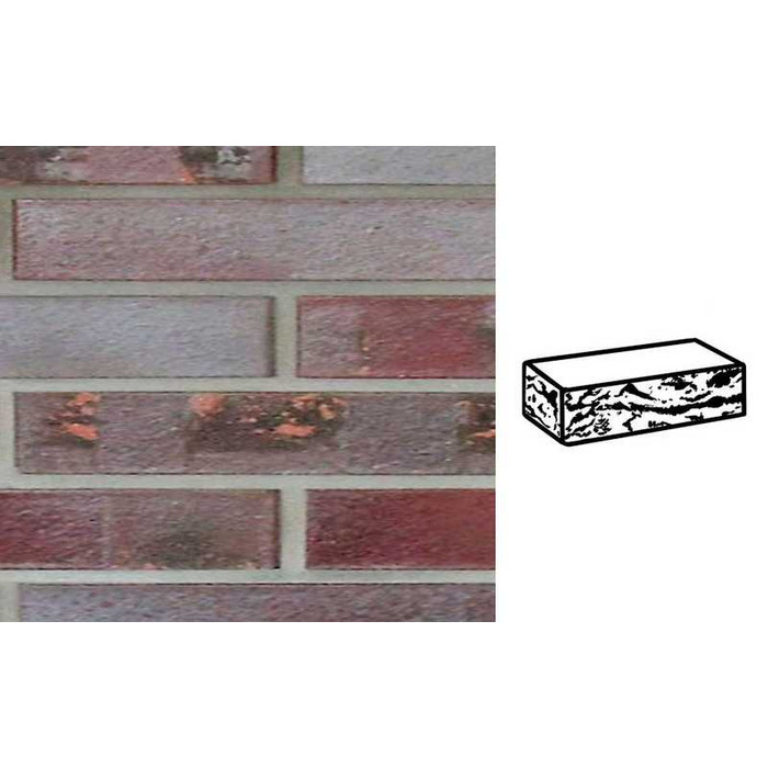 Кирпич клинкерный Muhr 10 K Violettblau geflammt Kohle готик, 290х90х40 мм