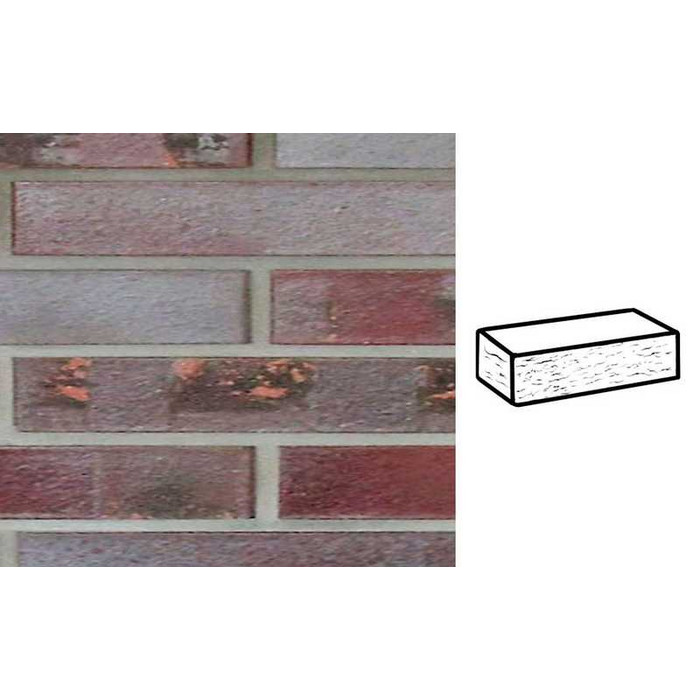 Кирпич клинкерный Muhr 10 K Violettblau geflammt Kohle рустик, 290х90х40 мм