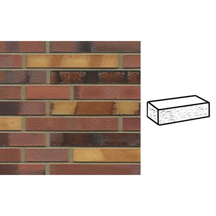 Кирпич клинкерный Muhr 21 SF Gelbbraunrot Spezial рустик, 290х90х40 мм